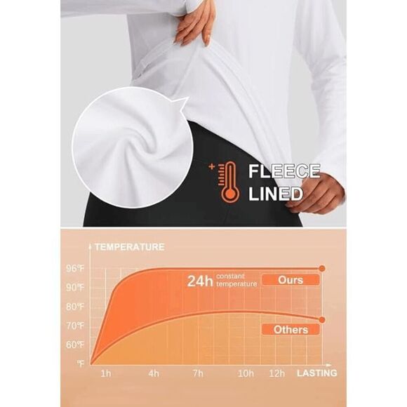 NWT Size Med Spyder Women's Thermal Fleece Tops Long Sleeve Workout Shirt - Picture 3 of 3